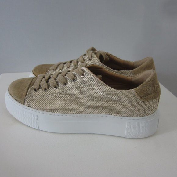 Dirndl + Bua Womens 7.5 EU 38 Beige Suede Lace Up Sneakers Shoes 1588 - Picture 4 of 11